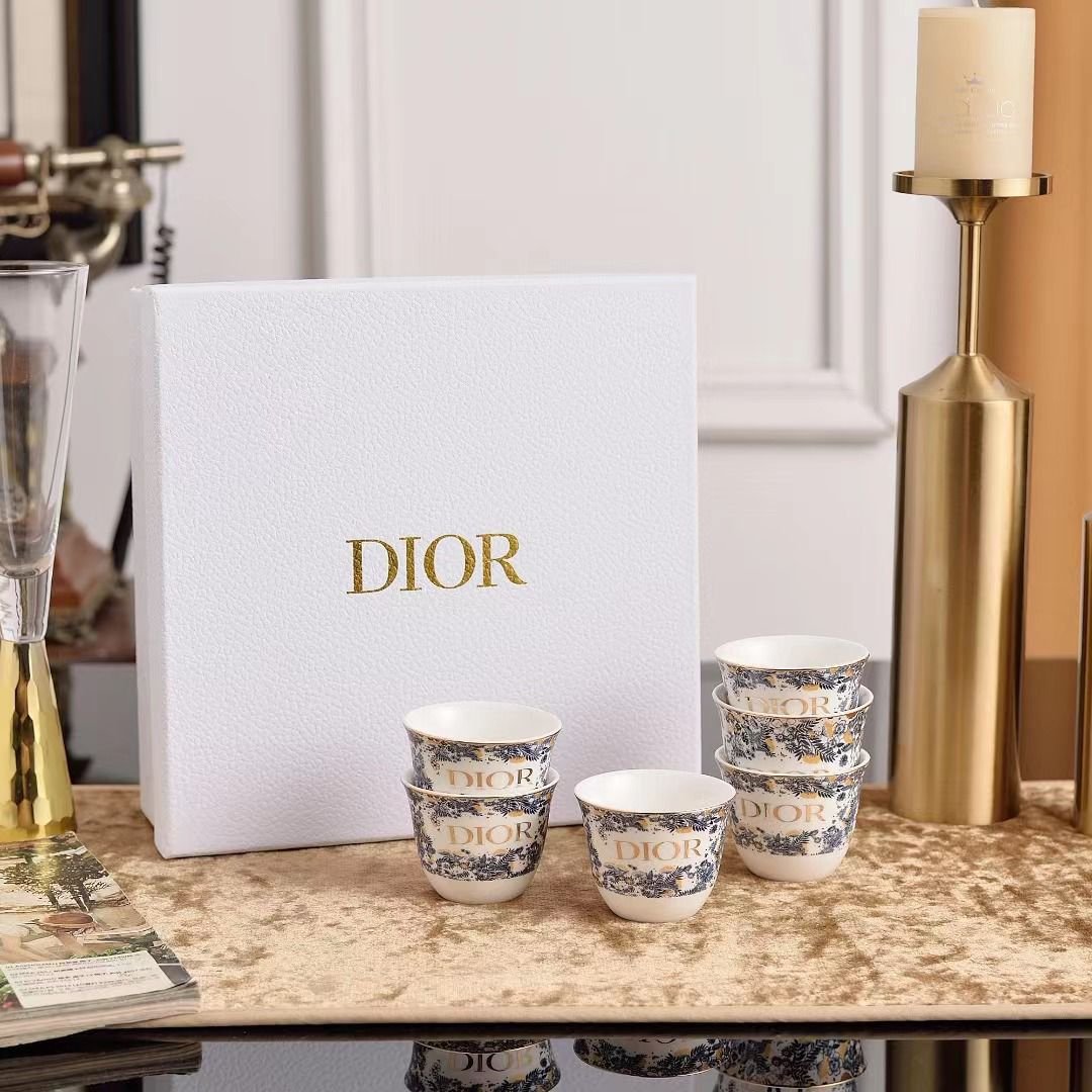 Dior Blue and white Arabic coffee set of six